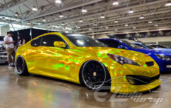 Holographic Yellow Rainbow Vinyl Wrap