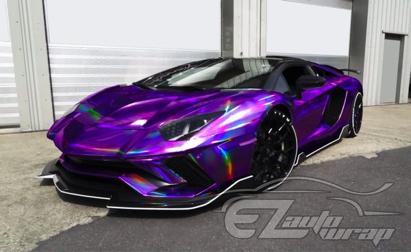 Holographic Purple Rainbow Vinyl Wrap
