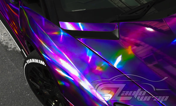 Holographic Purple Rainbow Vinyl Wrap