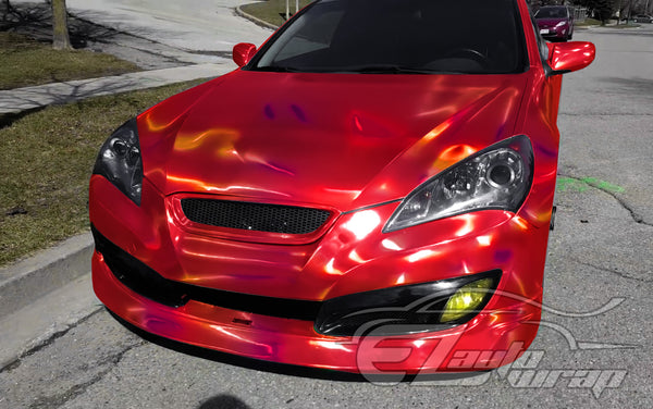 Holographic Red Rainbow Vinyl Wrap