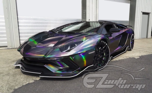 Holographic Black Rainbow Vinyl Wrap