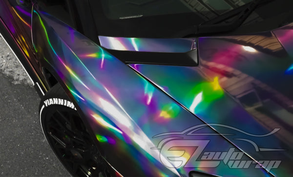 Holographic Black Rainbow Vinyl Wrap