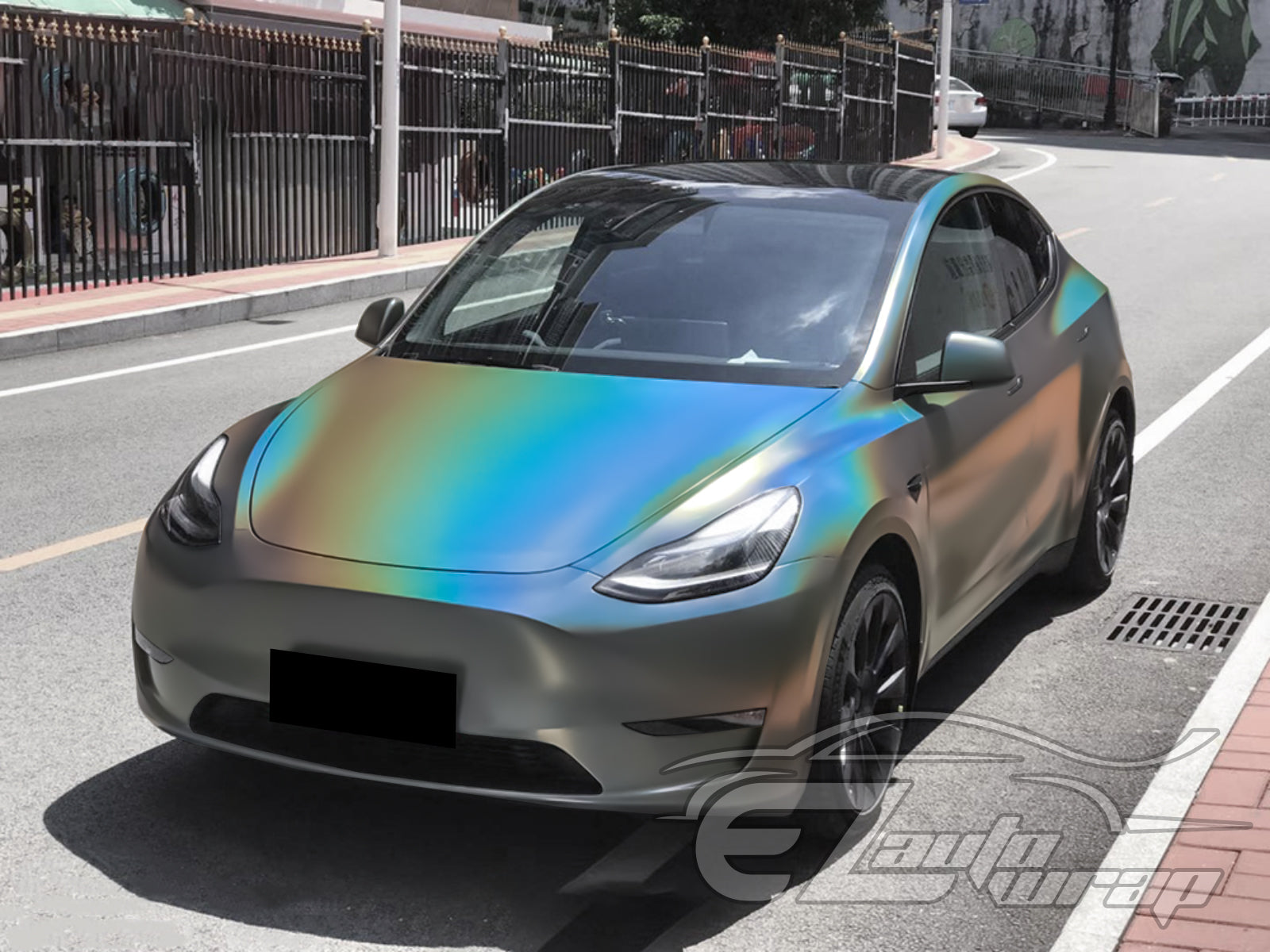 Laser Flip Satin Rainbow Gray Metallic Psychedelic Holographic
