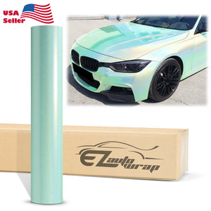 Laser Flip Gloss Teal Metallic Psychedelic Rainbow Holographic Vinyl Wrap