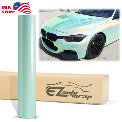 Laser Flip Gloss Teal Metallic Psychedelic Rainbow Holographic Vinyl Wrap