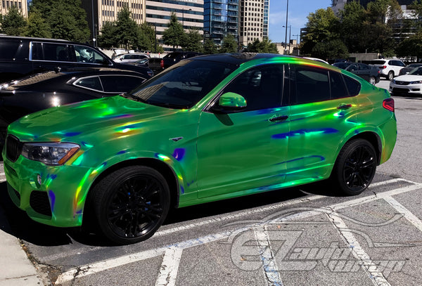 Holographic Green Rainbow Vinyl Wrap