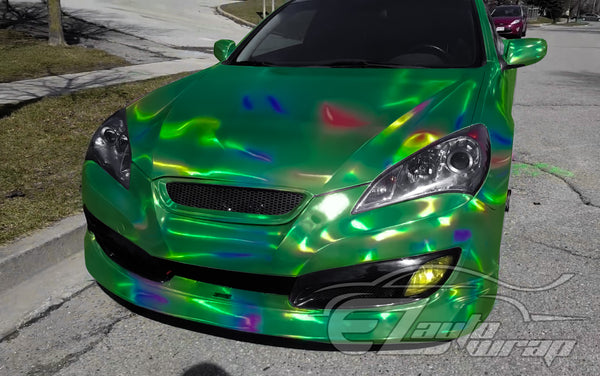 Holographic Green Rainbow Vinyl Wrap