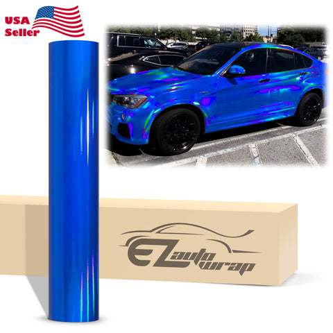 Holographic Blue Rainbow Vinyl Wrap
