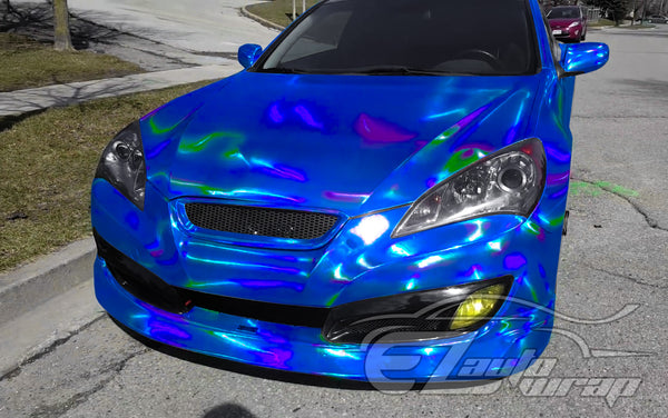 Holographic Blue Rainbow Vinyl Wrap