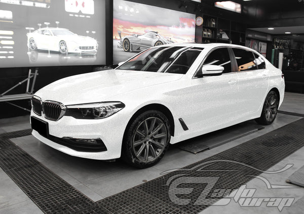 Heavy Metal Diamond Gloss Ceramic White Vinyl Wrap