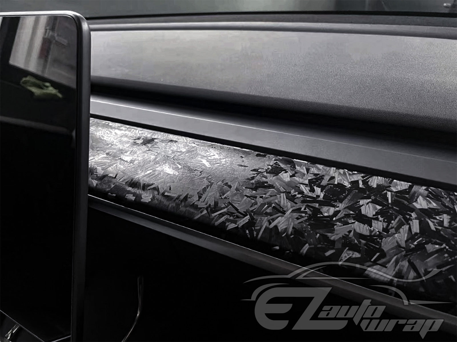 24K Chopped Carbon Fiber Matte Black Vinyl Wrap – EzAuto Wrap