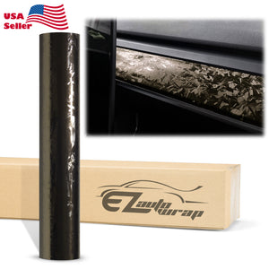 24K Chopped Carbon Fiber Titanium Black Vinyl Wrap