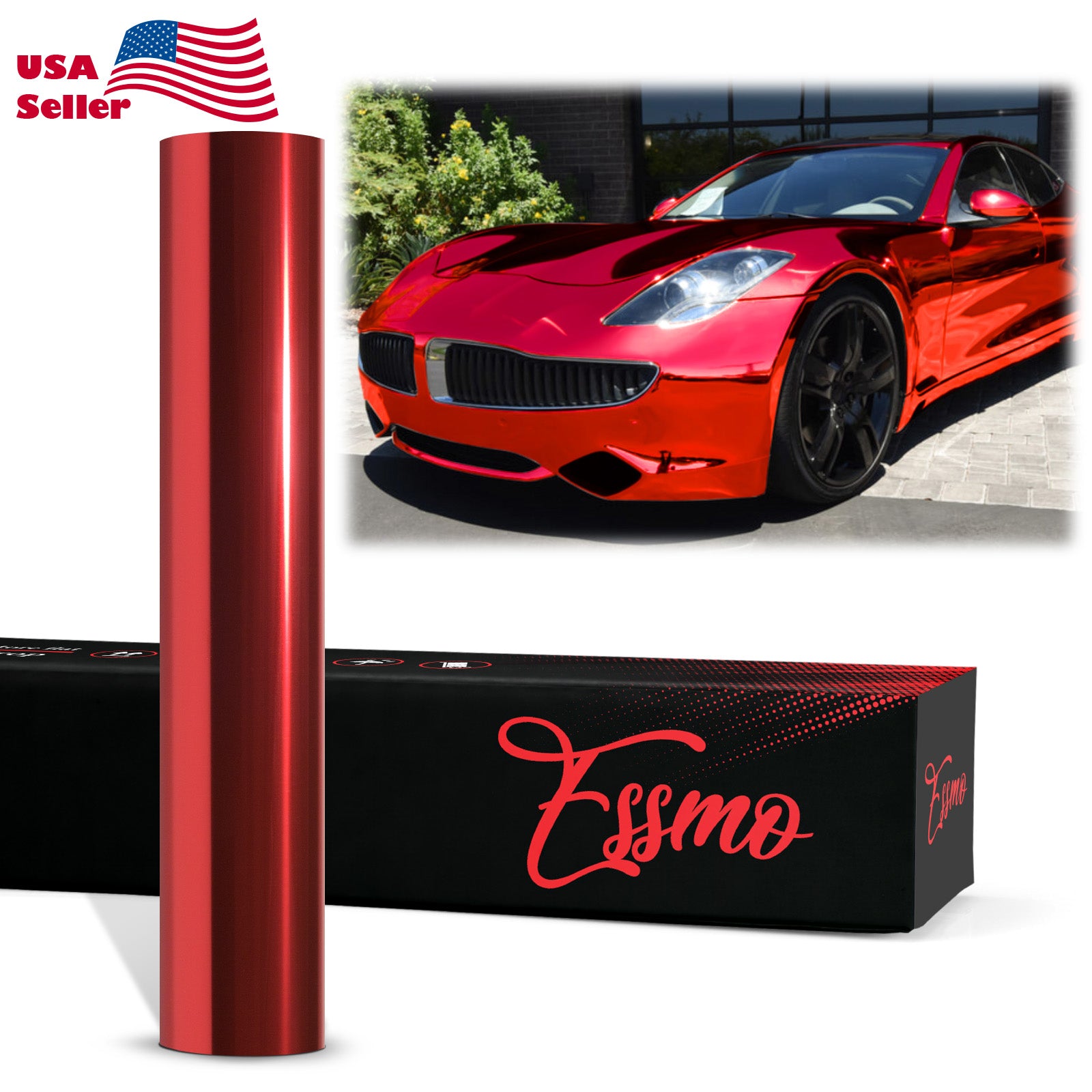 PET Chrome Red Vinyl Wrap