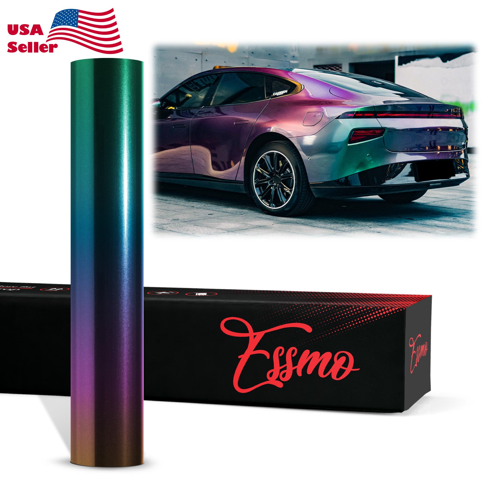 PET Galaxy Dust Gloss Spectrum Purple Green Color Shift Vinyl Wrap
