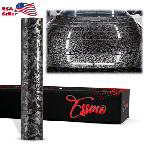 PET Marble Forged Gloss Carbon Fiber Textured Silver Vinyl Wrap