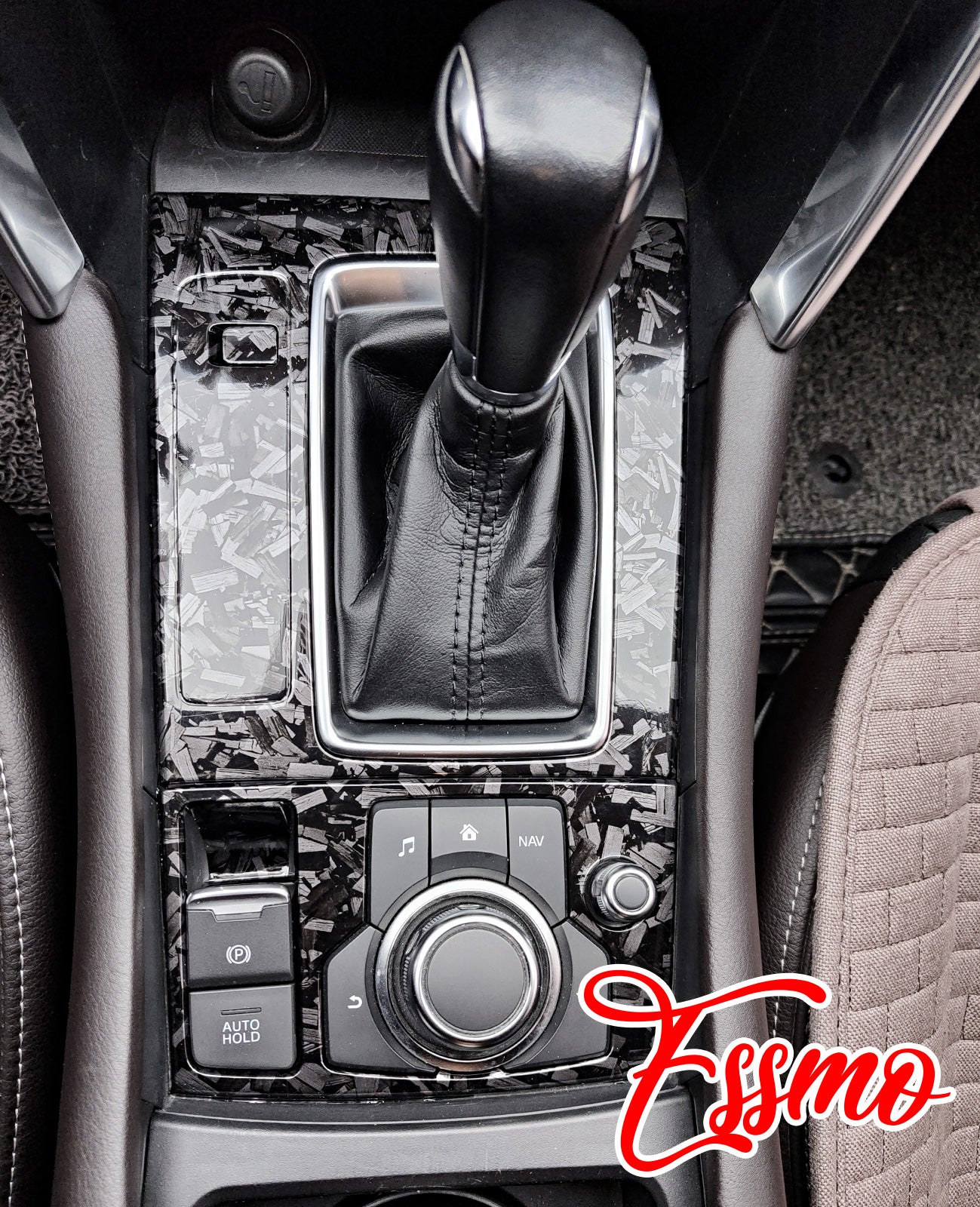 PET Marble Forged Gloss Carbon Fiber Textured Silver Vinyl