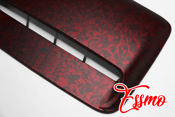 PET Marble Forged Matte Carbon Fiber Textured Red Vinyl Wrap