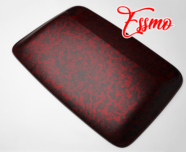 PET Marble Forged Matte Carbon Fiber Textured Red Vinyl Wrap