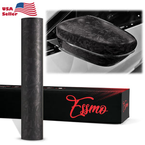 PET Marble Forged Matte Carbon Fiber Textured Black Vinyl Wrap