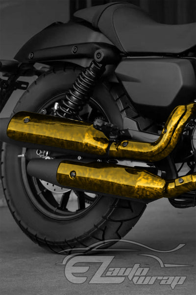 Marble Forged Gloss Carbon Fiber Textured Golden Yellow Vinyl Wrap