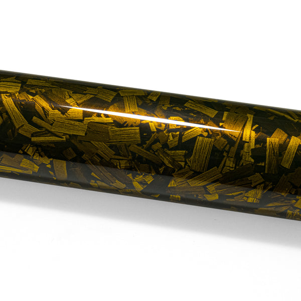 Marble Forged Gloss Carbon Fiber Textured Golden Yellow Vinyl Wrap