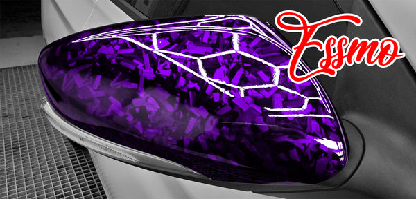 PET Marble Forged Gloss Carbon Fiber Textured Royal Purple Vinyl Wrap