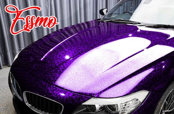 PET Marble Forged Gloss Carbon Fiber Textured Royal Purple Vinyl Wrap