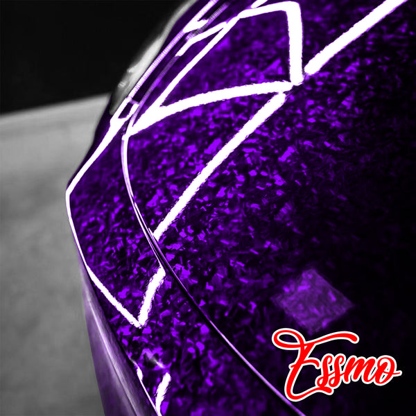 PET Marble Forged Gloss Carbon Fiber Textured Royal Purple Vinyl Wrap