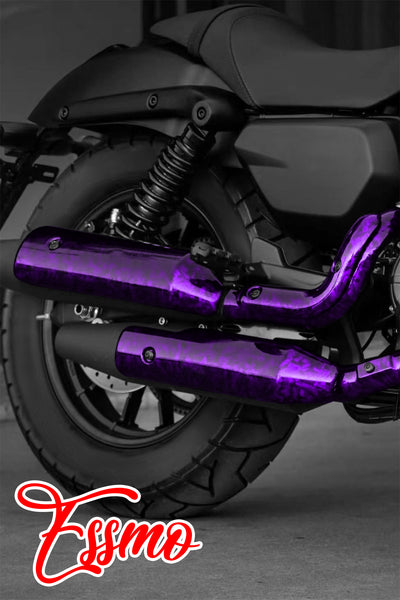 PET Marble Forged Gloss Carbon Fiber Textured Royal Purple Vinyl Wrap