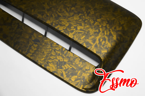 PET Marble Forged Matte Carbon Fiber Textured Golden Yellow Vinyl Wrap