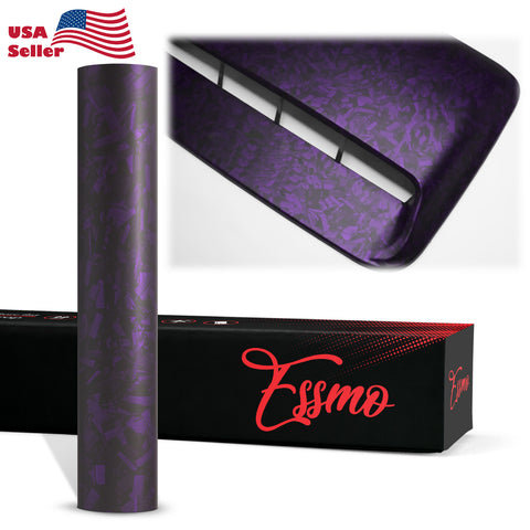 PET Marble Forged Matte Carbon Fiber Textured Royal Purple Vinyl Wrap
