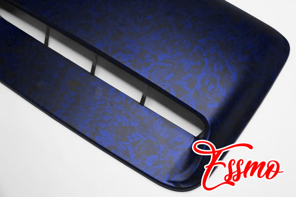 PET Marble Forged Matte Carbon Fiber Textured Royal Blue Vinyl Wrap