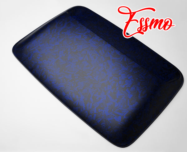 PET Marble Forged Matte Carbon Fiber Textured Royal Blue Vinyl Wrap