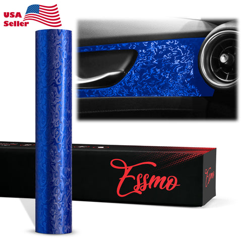 PET Damascus Forged Satin Royal Blue Vinyl Wrap
