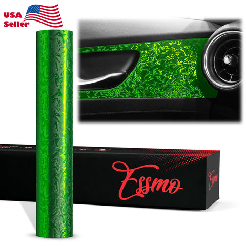 PET Damascus Forged Satin Beast Green Vinyl Wrap