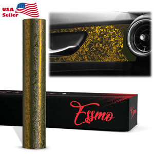 PET Damascus Forged Satin Bond Gold Vinyl Wrap