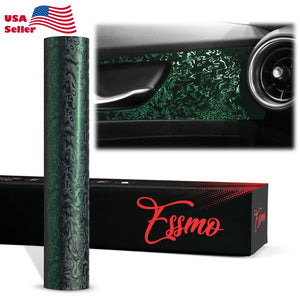 PET Damascus Forged Satin Venom Green Vinyl Wrap