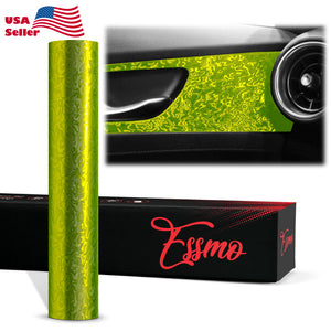 PET Damascus Forged Satin Lime Green Vinyl Wrap