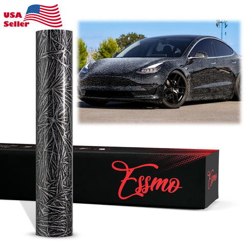 PET Arctic Shard Gloss Black Vinyl Wrap