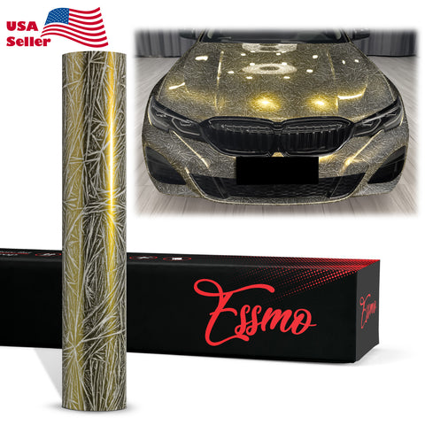 PET Glazed Arctic Shard Gloss Gray Gold Vinyl Wrap