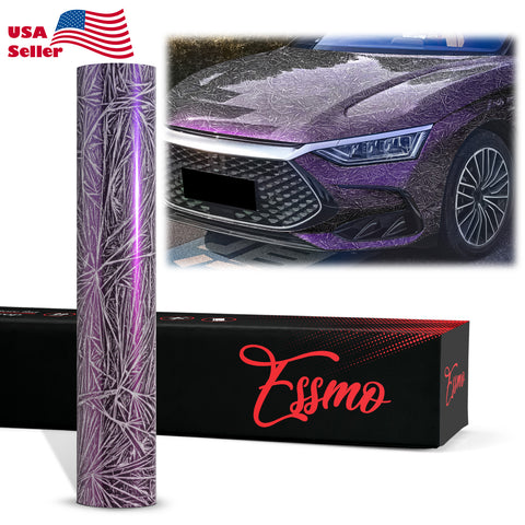 PET Glazed Arctic Shard Gloss Gray Purple Vinyl Wrap