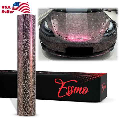 PET Glazed Arctic Shard Gloss Gray Red Vinyl Wrap