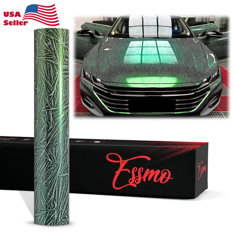 PET Glazed Arctic Shard Gloss Gray Green Vinyl Wrap