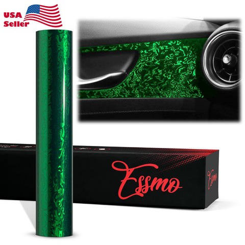 PET Damascus Forged Gloss Beast Green Vinyl Wrap