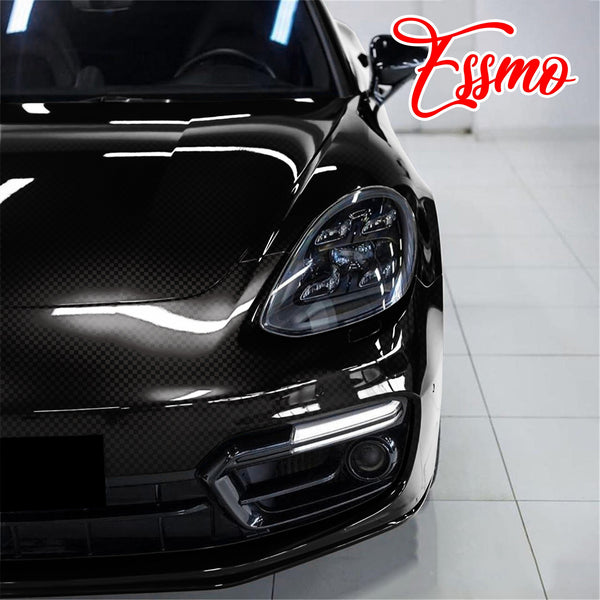 Nano TPF Carbon Fiber Gloss Checker Black Vinyl Wrap