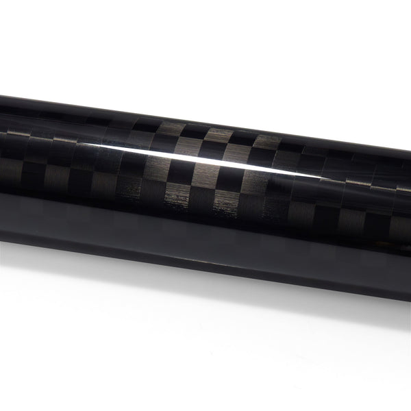 Nano TPF Carbon Fiber Gloss Checker Black Vinyl Wrap