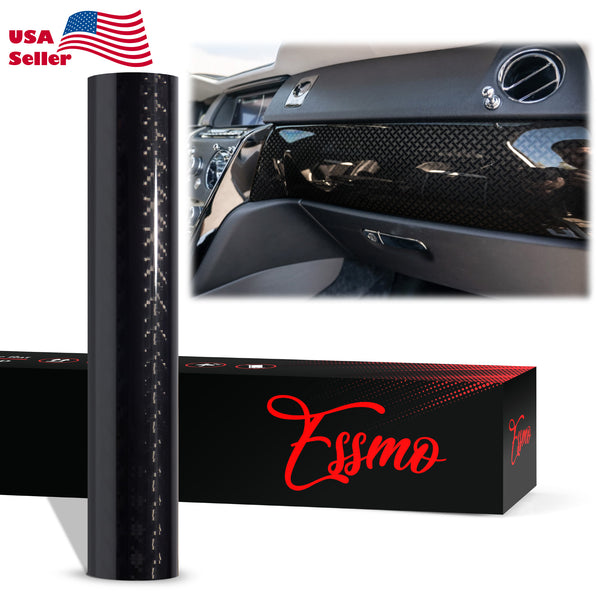 Nano TPF Carbon Fiber Gloss Infinity Woven Black Vinyl Wrap