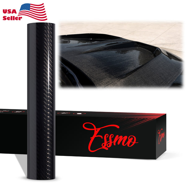 Nano TPF Carbon Fiber Gloss 9D Black Vinyl Wrap