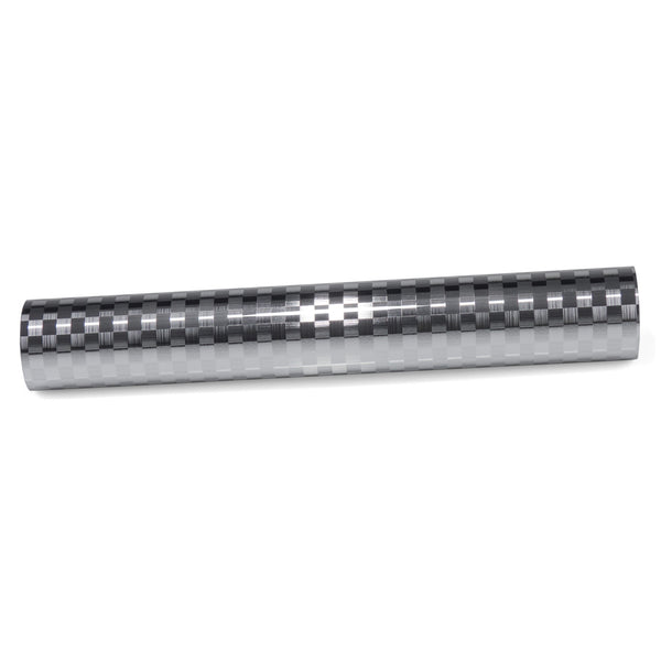 PET Chrome Checker Carbon Fiber Gloss Silver Vinyl Wrap