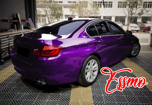 PET Chrome Checker Carbon Fiber Gloss Purple Vinyl Wrap